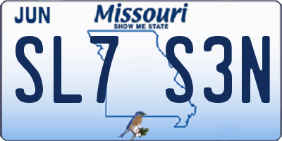 MO license plate SL7S3N