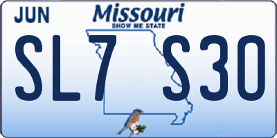 MO license plate SL7S3O