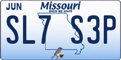 MO license plate SL7S3P