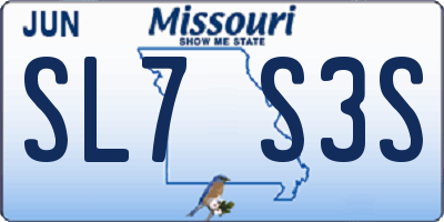 MO license plate SL7S3S