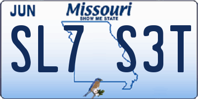 MO license plate SL7S3T
