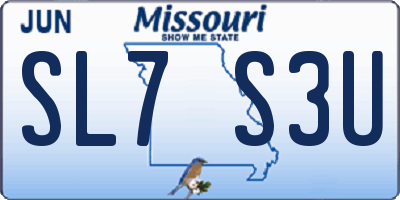 MO license plate SL7S3U