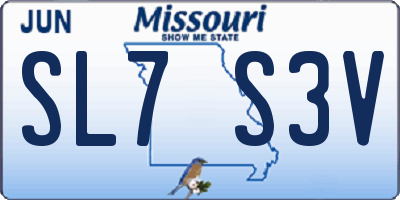 MO license plate SL7S3V