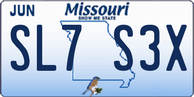 MO license plate SL7S3X