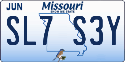 MO license plate SL7S3Y