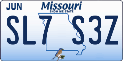 MO license plate SL7S3Z