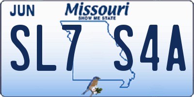 MO license plate SL7S4A