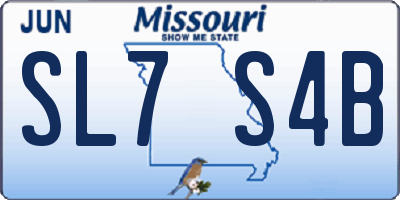 MO license plate SL7S4B
