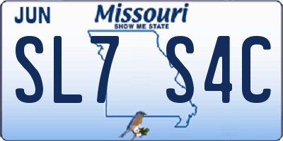 MO license plate SL7S4C
