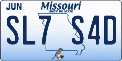 MO license plate SL7S4D