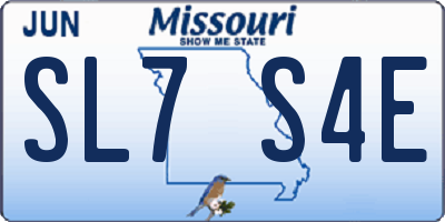 MO license plate SL7S4E