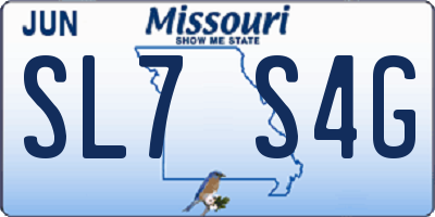 MO license plate SL7S4G