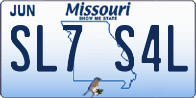 MO license plate SL7S4L