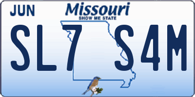 MO license plate SL7S4M
