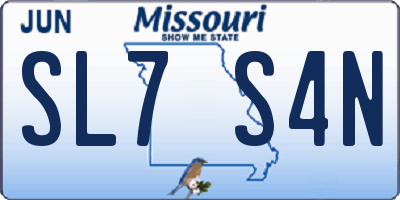 MO license plate SL7S4N