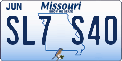 MO license plate SL7S4O