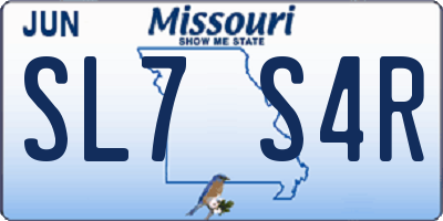 MO license plate SL7S4R