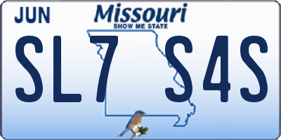 MO license plate SL7S4S