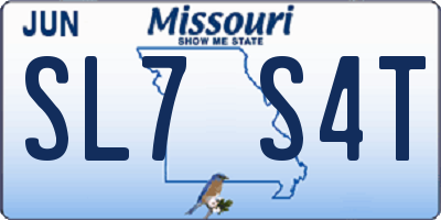 MO license plate SL7S4T
