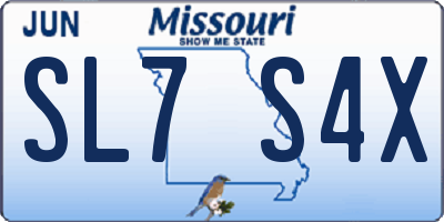 MO license plate SL7S4X