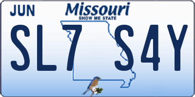 MO license plate SL7S4Y