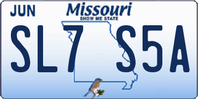 MO license plate SL7S5A