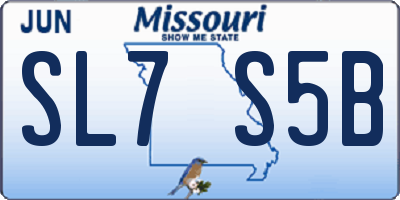 MO license plate SL7S5B