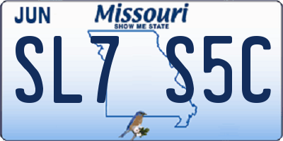 MO license plate SL7S5C