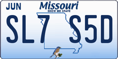 MO license plate SL7S5D