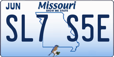 MO license plate SL7S5E