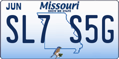 MO license plate SL7S5G
