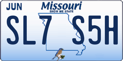 MO license plate SL7S5H