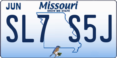 MO license plate SL7S5J