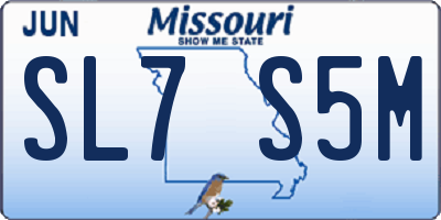 MO license plate SL7S5M