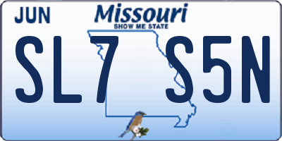 MO license plate SL7S5N