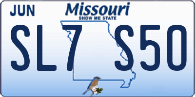 MO license plate SL7S5O