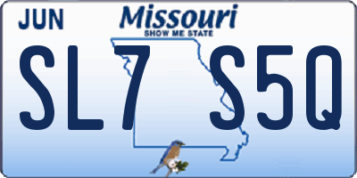 MO license plate SL7S5Q