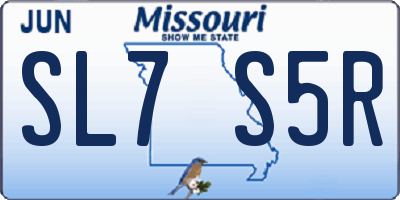 MO license plate SL7S5R