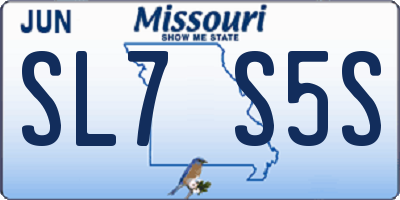 MO license plate SL7S5S