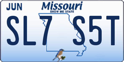 MO license plate SL7S5T