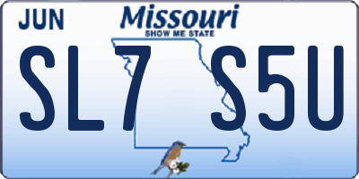 MO license plate SL7S5U