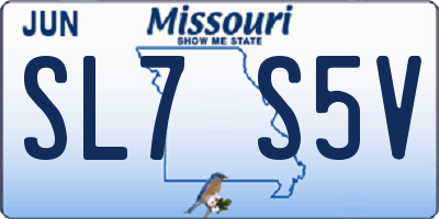 MO license plate SL7S5V