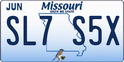 MO license plate SL7S5X