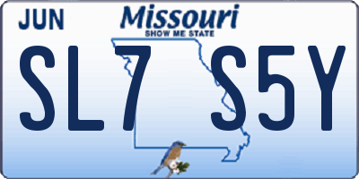 MO license plate SL7S5Y