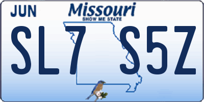 MO license plate SL7S5Z