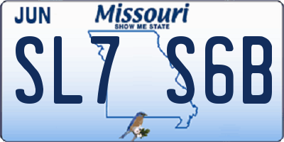 MO license plate SL7S6B