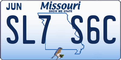 MO license plate SL7S6C