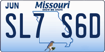 MO license plate SL7S6D