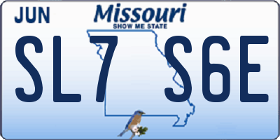 MO license plate SL7S6E