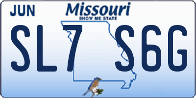 MO license plate SL7S6G